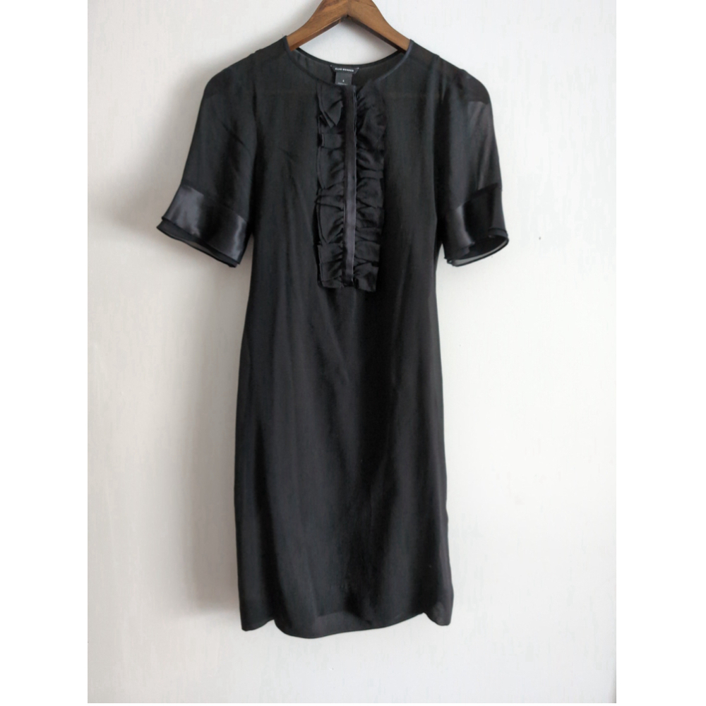 Club Monaco Black Silk Sheath Dress Women Size 4 Cocktail Evening Office Career